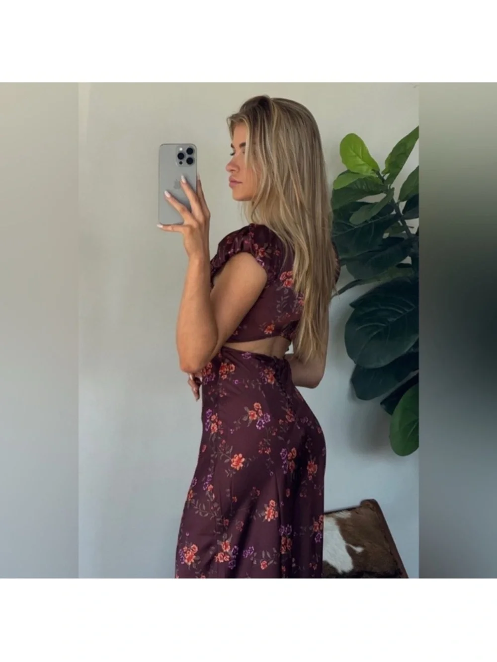 FREE PEOPLE Butterfly Babe Maxi Dress in Brown Floral - Picture 2 of 7